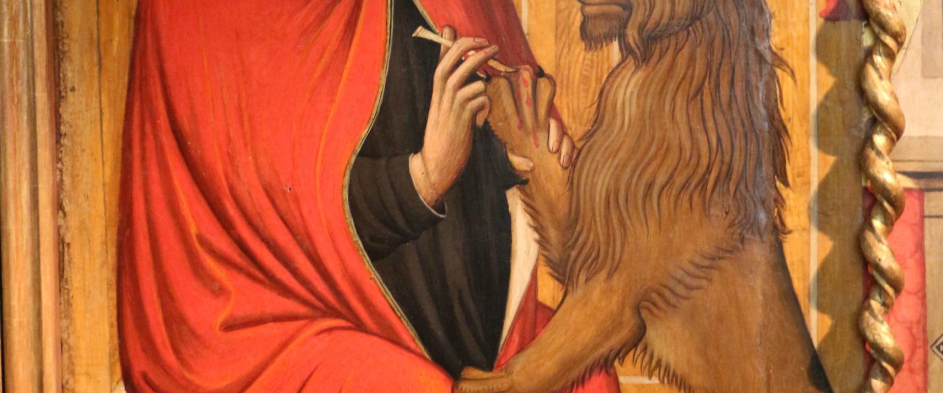 Pietro di giovanni lianori, polittico da s. girolamo di miramonte, 1453, 02 girolamo e il leone foto di Sailko